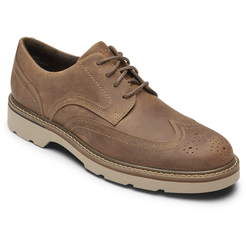 Rockport Joggesko Herre Khaki - Charlee Waterproof Wingtip - SZKA58134